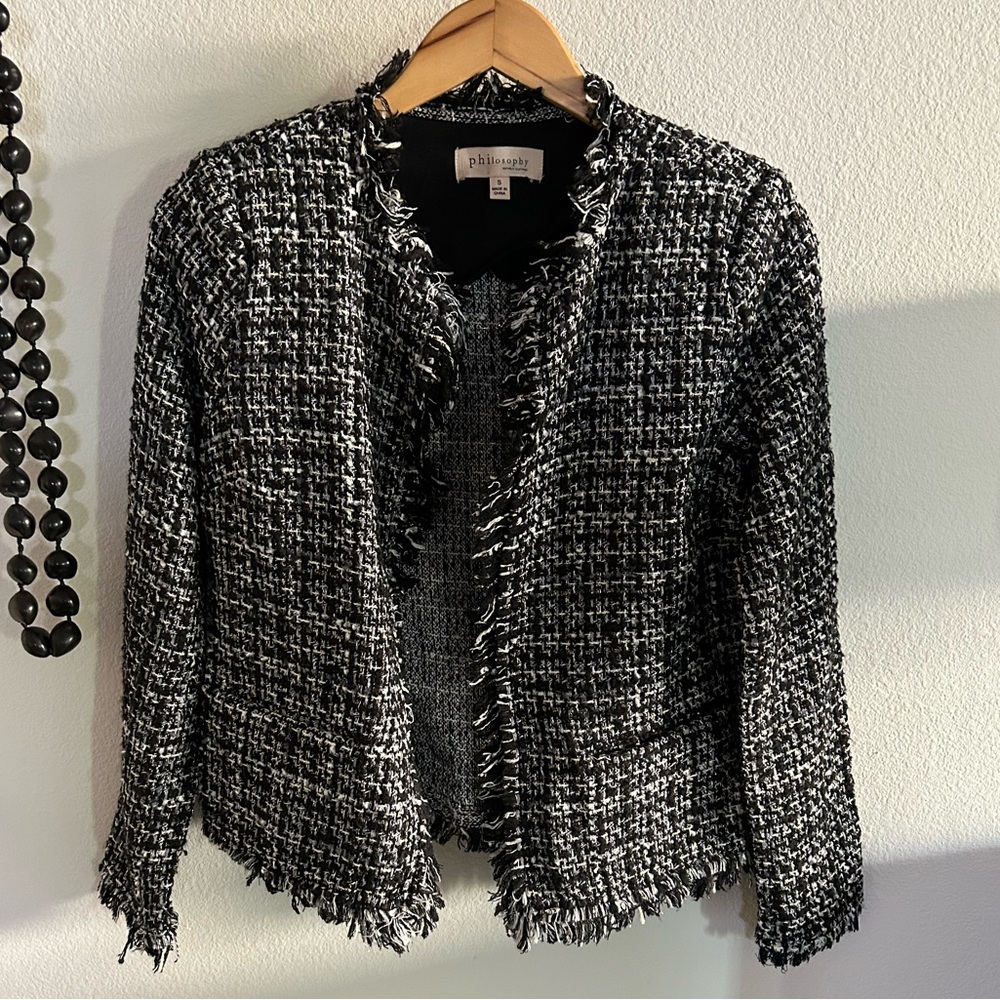 Philosophy Monochrome Tweed Jacket Size Small